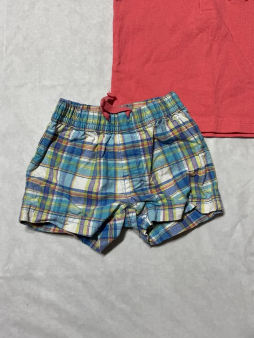 Carter's Baby Boy Polo and Shorts Plaid Outfit Size 0-3 Months